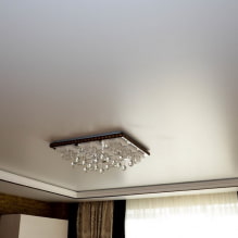 Satin stretch ceilings: pros and cons, types, colors, design, lighting, photos in the interior-1