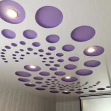 Carved stretch ceilings: types of construction and texture, color, design, lighting-1