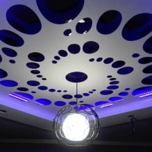 Carved stretch ceilings: types of construction and texture, color, design, lighting-5