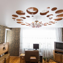 Carved stretch ceilings: types of construction and texture, color, design, lighting-8