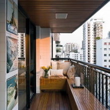 Fa mennyezet: típusok, design, szín, világítás, példák loft stílusban, minimalizmus, klasszikus, Provence-2
