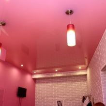 Pink ceiling: types (stretch, plasterboard, etc.), shades, combinations, lighting-1