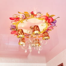 Pink ceiling: types (stretch, plasterboard, etc.), shades, combinations, lighting-2