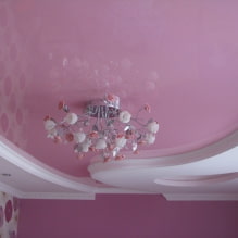 Pink ceiling: types (stretch, plasterboard, etc.), shades, combinations, lighting-7