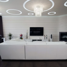 Gray ceiling in the interior: design, views (matte, gloss, satin), lighting, combination with walls-8