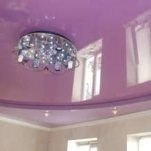 Lilac ceiling: types (stretch, plasterboard, etc.), combinations, design, lighting-5