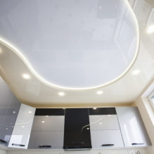 Shaped ceiling: design, types (stretch, plasterboard, etc.), geometric, curvilinear shapes-5
