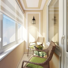 Deckendekoration auf Balkon oder Loggia: Materialarten, Farbe, Design, Beleuchtung-3