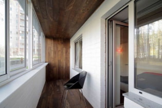 Deckendekoration auf Balkon oder Loggia: Materialarten, Farbe, Design, Beleuchtung