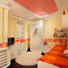 Tips for choosing a ceiling in a children's room: types, color, design and drawings, curly shapes, lighting-2