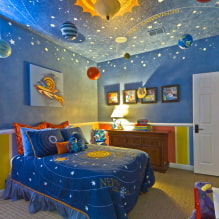 Tips for choosing a ceiling in a children's room: types, color, design and drawings, curly shapes, lighting-7