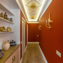 Ceiling in the corridor: types, color, design, figured structures in the hallway, lighting-2