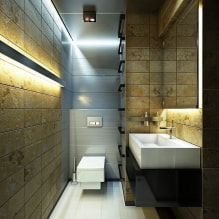 Decke in der Toilette: Typen nach Material, Konstruktion, Textur, Farbe, Design, Beleuchtung-5