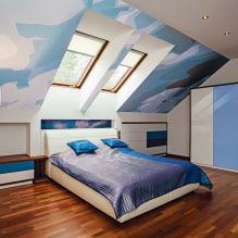 Attic ceiling: design, color, types (stretch, plasterboard, etc.), lighting-1