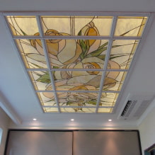 Stained-glass ceilings: types of structures, forms, drawings, stained-glass windows with illumination-5