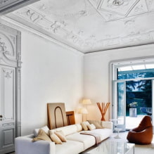 Stucco molding on the ceiling: types of material, design, options for the location of stucco decoration-1