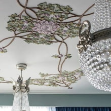 Types of ceiling decor: beams, fillets, stucco moldings, stickers, moldings, painting, frescoes, photo printing, etc.-3
