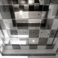 Tükrös mennyezet a belső térben - tervezési ötletek feszített és függesztett szerkezetekhez-6