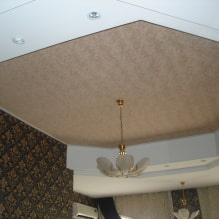 เพดานยืดที่มีพื้นผิว: เลียนแบบไม้ ปูนปลาสเตอร์ ผ้า กระจก คอนกรีต หนัง ผ้าไหม ฯลฯ-6