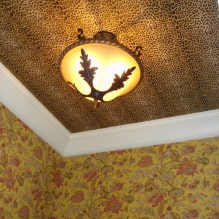Textured stretch ceiling: imitation of wood, plaster, brocade, mirror, concrete, leather, silk, etc.-7