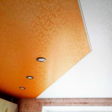 Textured stretch ceiling: imitation of wood, plaster, brocade, mirror, concrete, leather, silk, etc.-9
