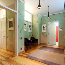 Falak a folyosón: a kivitelezés fajtái, színek, kivitel és dekoráció, ötletek egy kis 8-as folyosóra