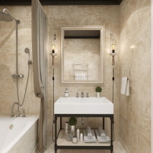 Декоративни малтер у купатилу: врсте, боја, дизајн, опције завршне обраде (зидови, плафон) -0