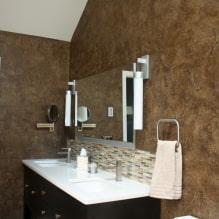 Декоративни малтер у купатилу: врсте, боја, дизајн, опције завршне обраде (зидови, плафон) -1