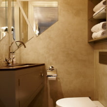 Decorative plaster in the bathroom: types, color, design, finishing options (walls, ceiling) -2