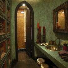 Декоративни малтер у купатилу: врсте, боја, дизајн, опције завршне обраде (зидови, плафон) -4