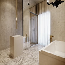 Decorative plaster in the bathroom: types, color, design, finishing options (walls, ceiling) -5