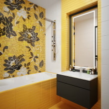 Зидна декорација у купатилу: врсте, могућности дизајна, боје, примери декора-6