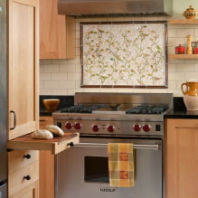 แผงสำหรับห้องครัว: ประเภท, ทางเลือกของสถานที่, การออกแบบ, ภาพวาด, ภาพถ่ายในรูปแบบต่างๆ-1