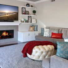 TV over the fireplace: views, choice of location, examples in different styles-0