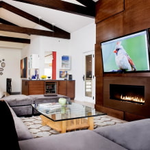 TV over the fireplace: views, choice of location, examples in various styles-1