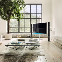 TV in the living room: photo, choice of location, wall design options in the hall around TV-7