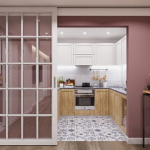 Кухињска ниша у стану: дизајн, облик и локација, боја, опције осветљења-0