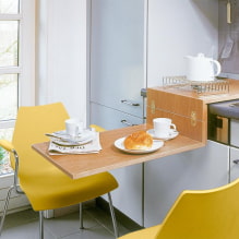 Kihúzható asztal: fotó a belső térben, típusok, formák, anyagok, beépített opciók-1