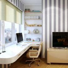 Ablakpárkány asztal: típusok, anyagok, tervezési ötletek, formák, fotók a belső térben-3