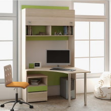 Corner computer table: photos in the interior, design, types, materials, colors-3