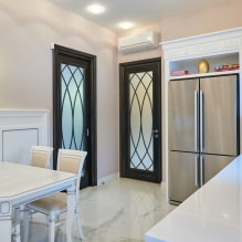 Interior doors with glass: photos, types, design and drawings, colors, shapes of inserts-3