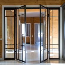 Interior doors with glass: photos, types, designs and drawings, colors, shapes of inserts-5