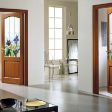 Interior doors with glass: photos, types, designs and drawings, colors, shapes of inserts-6
