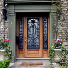 Forged doors: photos, types, design, examples with glass, patterns, drawings-8