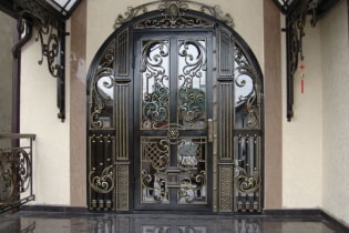 Forged doors: photos, types, design, examples with glass, patterns, drawings