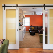 Sliding doors: photos, pros and cons, types, materials, colors, styles, design-8
