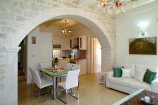 Arch made of stone: finishes, types, design, color, photo in the interior