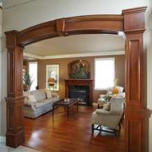 Interior wooden arches: photos, views, design options, colors-2