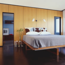 Floating bed in the interior: types, shapes, design, backlit options-3