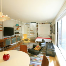 Ágy a nappaliban: típusok, formák és méretek, tervezési ötletek, elhelyezési lehetőségek-2